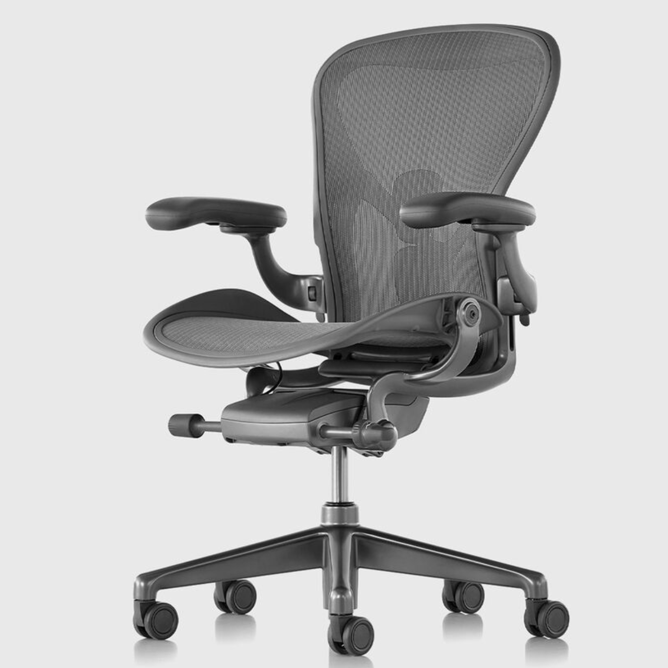 Herman Miller Aeron Remastered Ergonomic Chair, Carbon, melbourne office chair, side front view