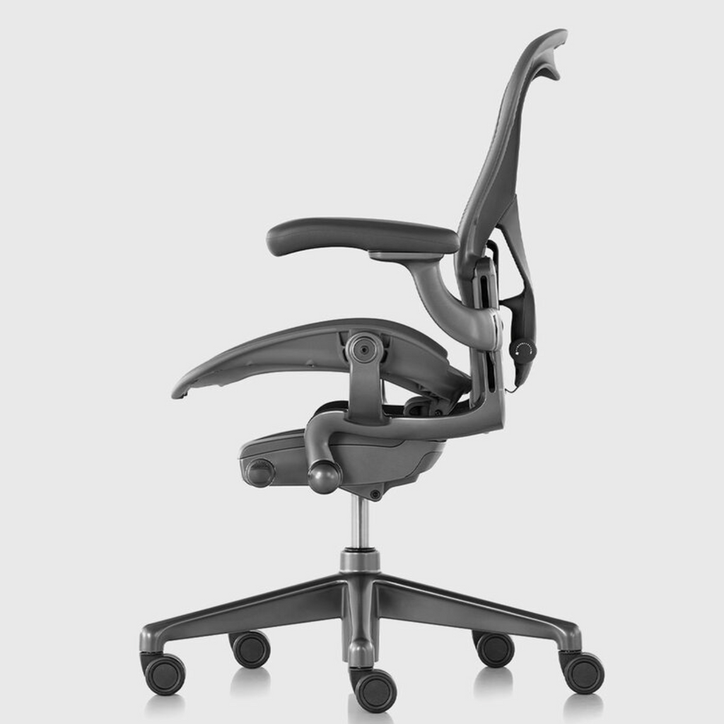 Herman Miller Aeron Remastered Ergonomic Chair, Carbon, melbourne office chair, side left view