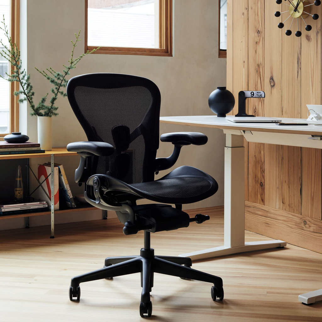 Herman Miller Aeron Remastered Ergonomic Chair, Graphite/Onyx, home office melbourne, wfh setup
