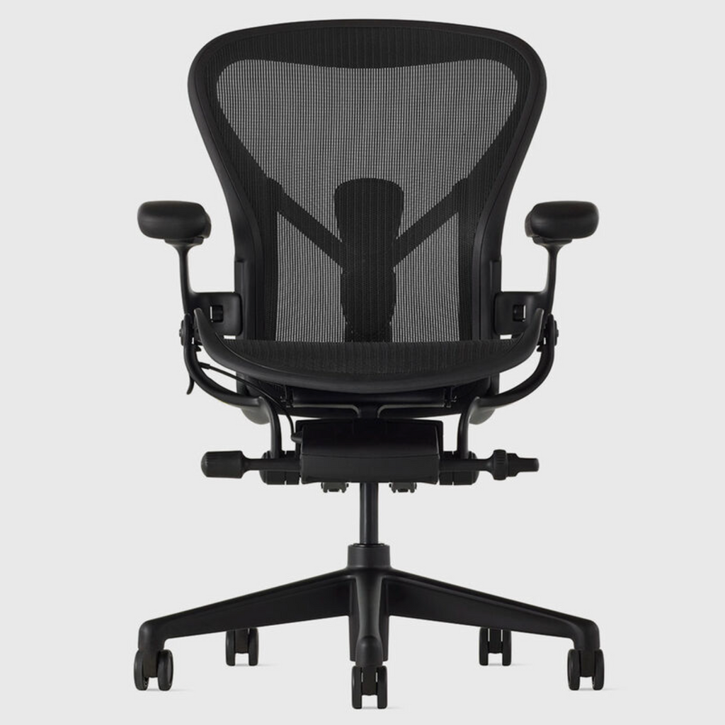 Herman Miller Aeron Remastered Ergonomic Chair, Onyx, front view