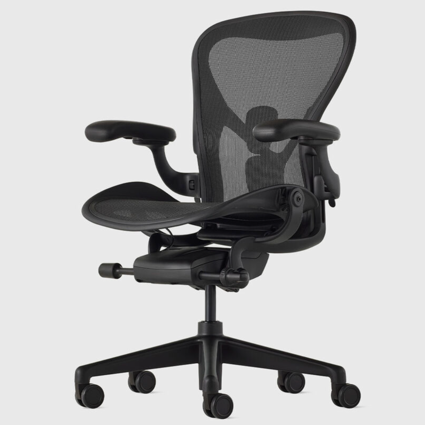 Herman Miller Aeron Remastered Ergonomic Chair, Onyx, side front view