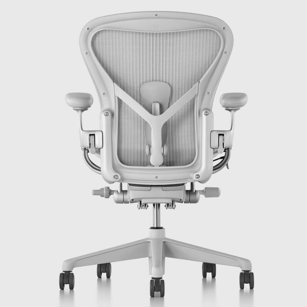 Herman Miller Aeron Remastered chair in Mineral, back view