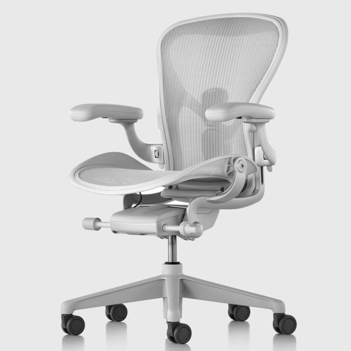 Herman Miller Aeron Remastered in Mineral, side front view